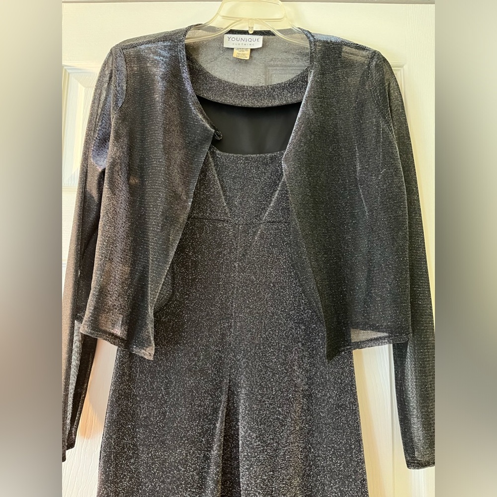 Younique Clothing /Vintage Women’s Silver and Black Mesh Dress size M - Picture 2 of 9